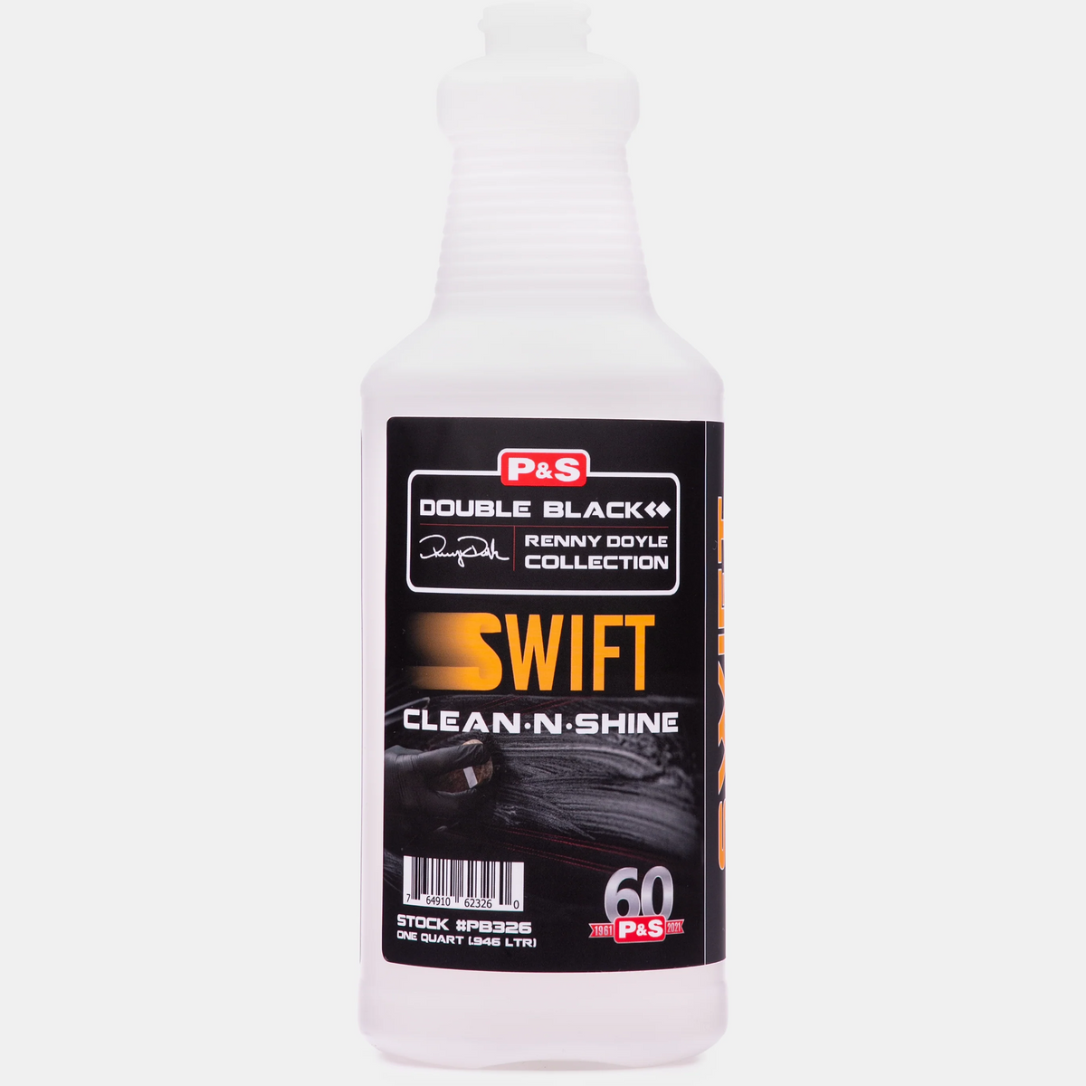Bottle of P&S Swift Clean N Shine on a white background