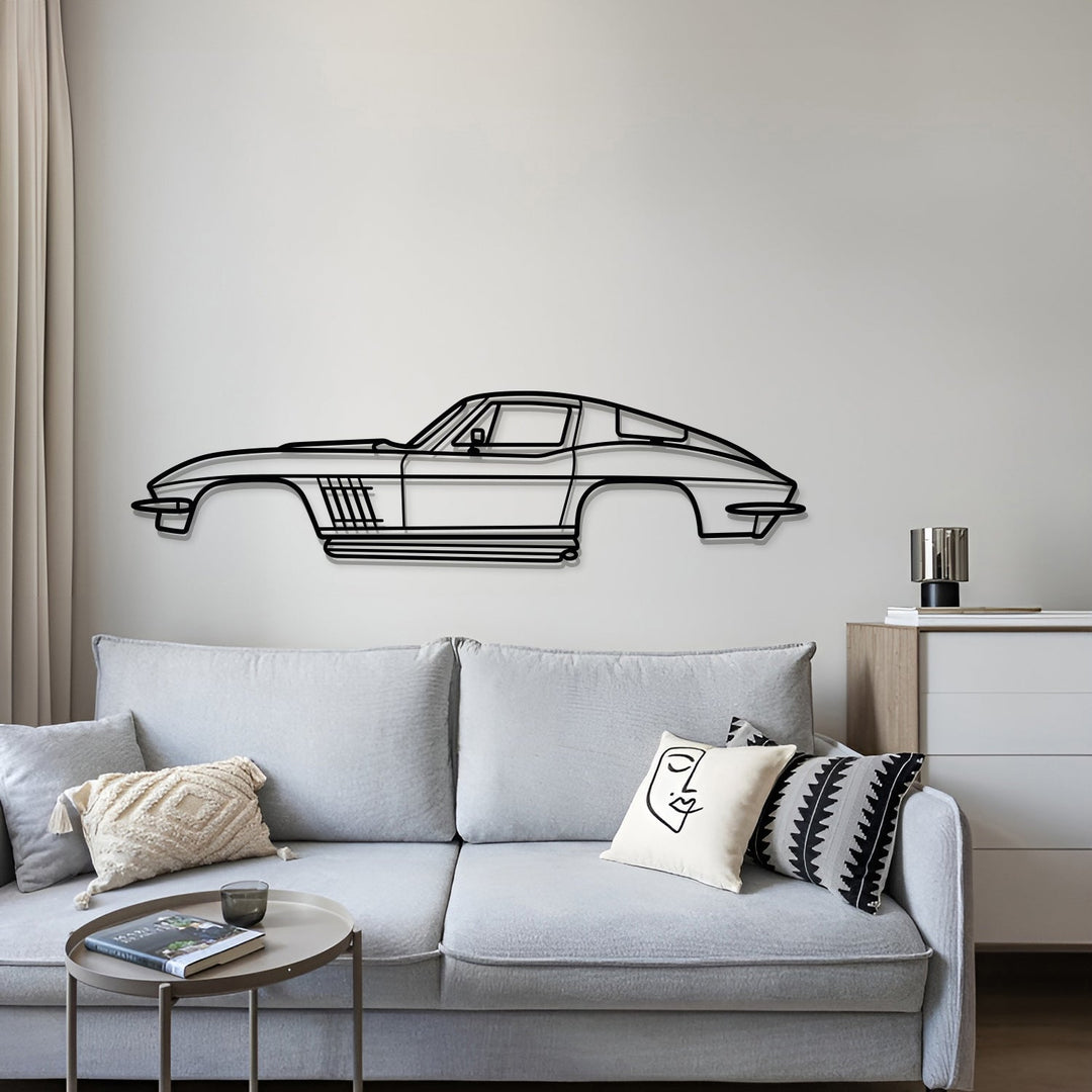 1967 Corvette Stingray 427 Metal Car Wall Art - MT0095