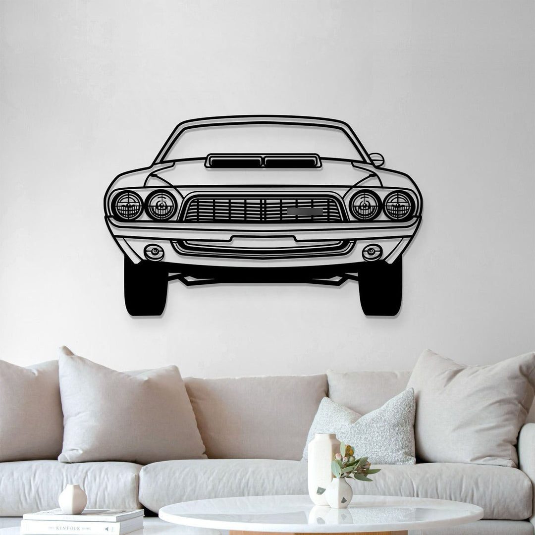1972 Challenger Front View Metal Car Wall Art - MT1338