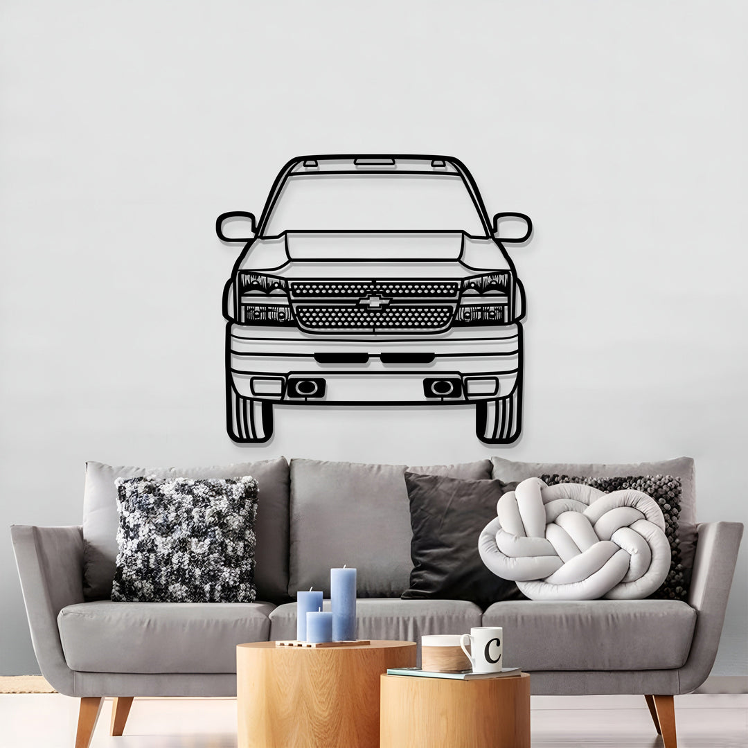 2007 Silverado Duramax 3500 Front View Metal Car Wall Art - MT1333