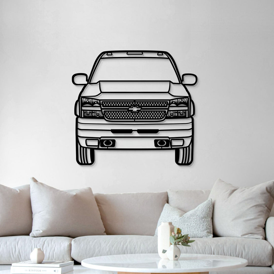 2007 Silverado Duramax 3500 Front View Metal Car Wall Art - MT1333