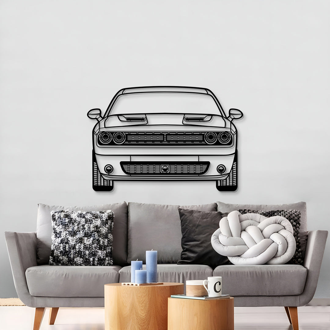 2021 Challenger Front View Metal Car Wall Art - MT1342