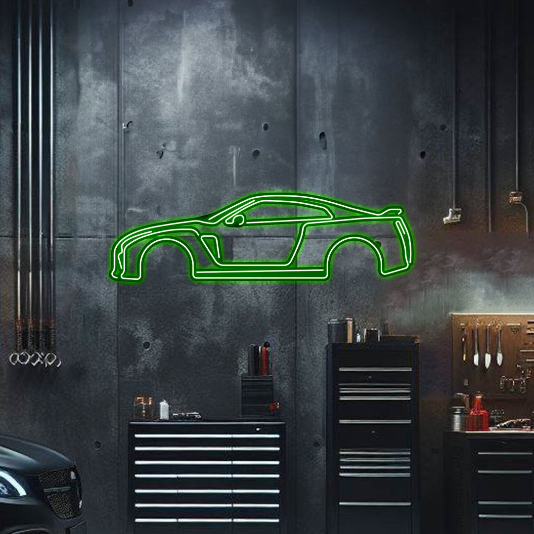 Skyline GT-R R35 Metal Neon Car Wall Art - MTN0037