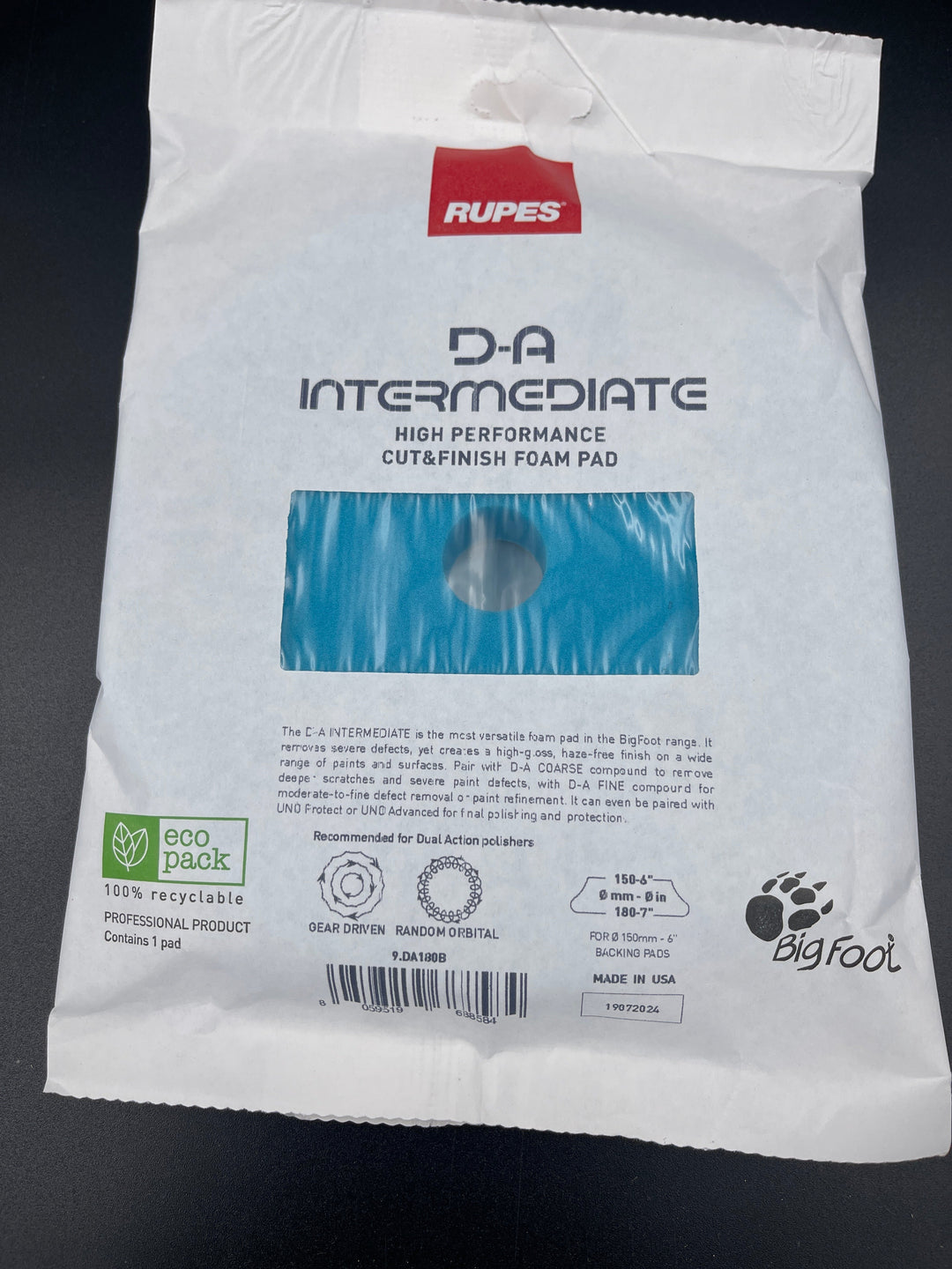 RUPES D-A Intermediate Foam Pad 6' Lite Blue