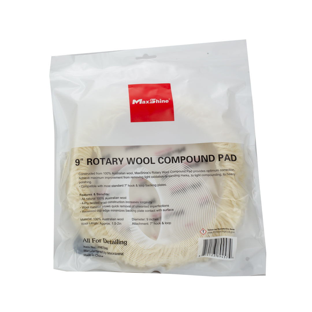 Rotary Wool Buffing Pads - 9in