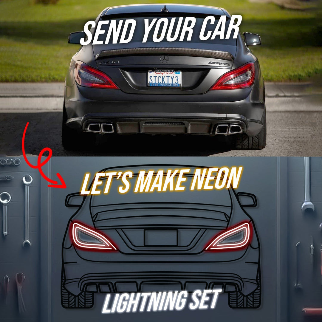 Your Personalized Metal Neon Car Wall Art - (Front and rear views only)
