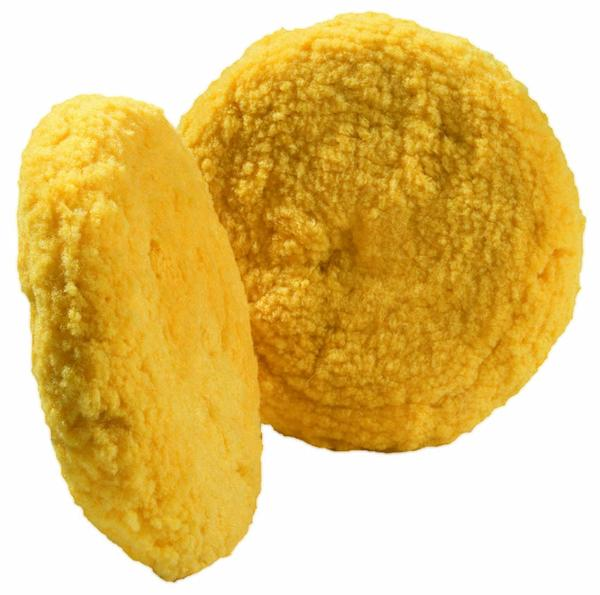 Buff and Shine Yellow Double Sided Med. Cut Wool Blend Polish Pad  8 inch
