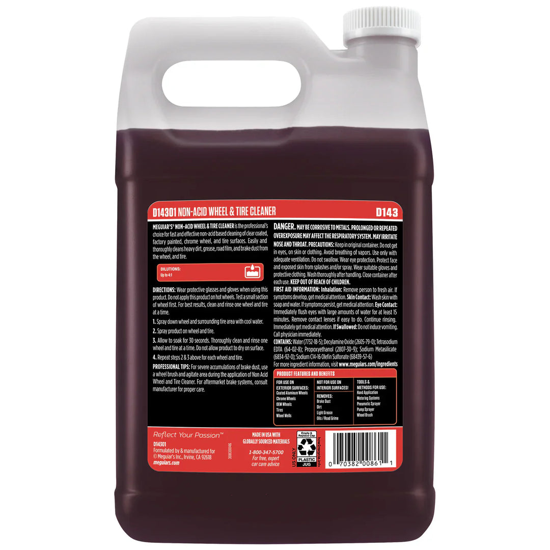 Meguiar's D143 Non-Acid Wheel & Tire Cleaner – Powerful, Safe, and Fast Acting