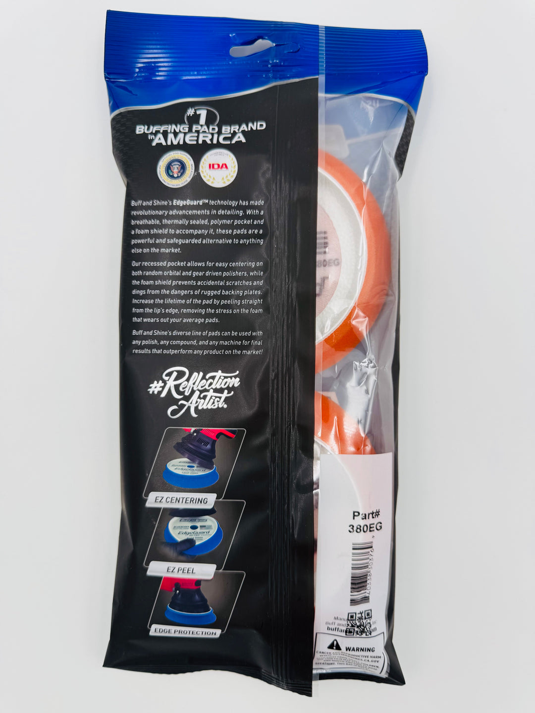 Buff and Shine Edgeguard Orange Foam Polish/Finish Pad 3" 2 pack