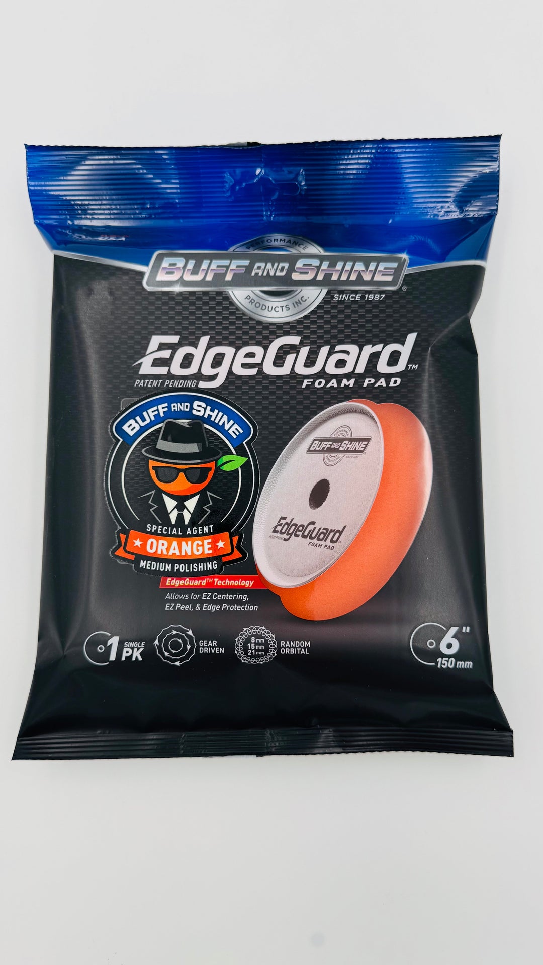 Buff and Shine Edgeguard Orange Foam Polish/Finish Pad 6"