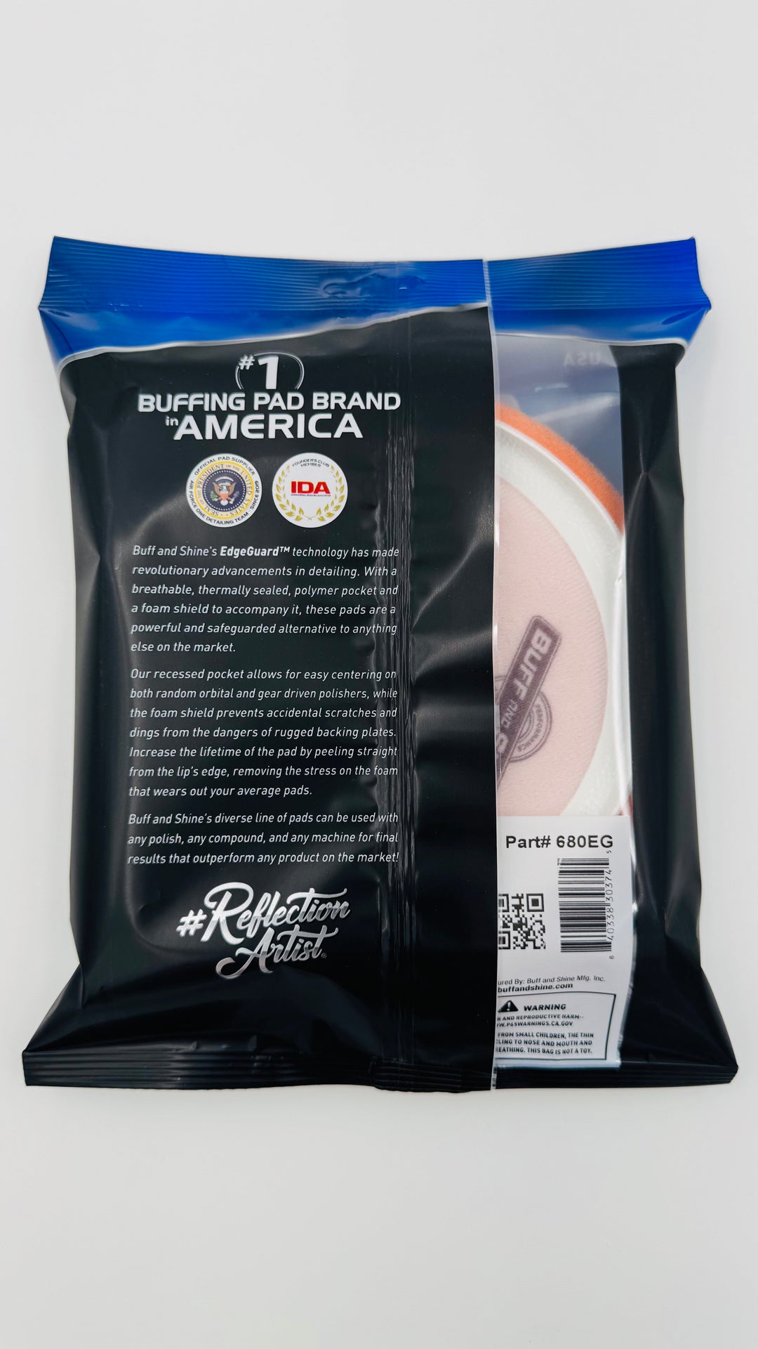 Buff and Shine Edgeguard Orange Foam Polish/Finish Pad 6"
