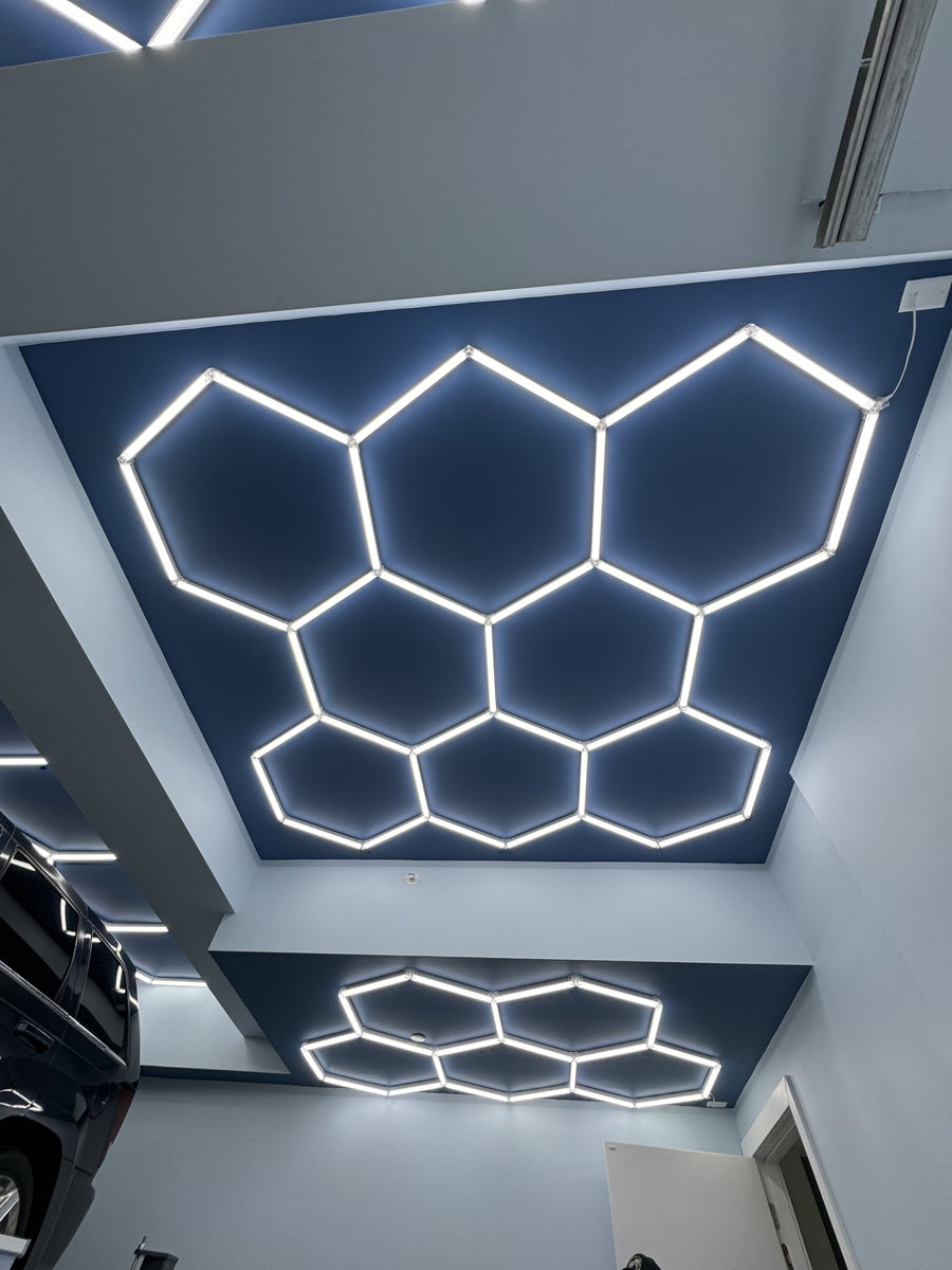 Custom Garage LED Lighting System - Modular Hexagon Panels – Garage Exotica
