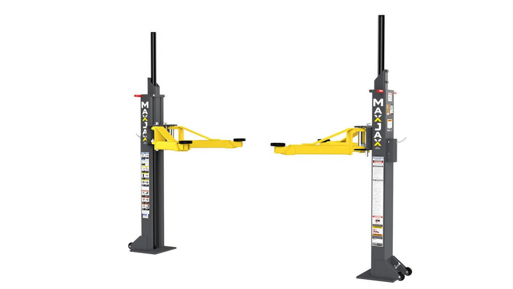 MaxJax M7K Portable Two-Post Car Lift – 7,000 lb Capacity for Low-Ceiling Garages