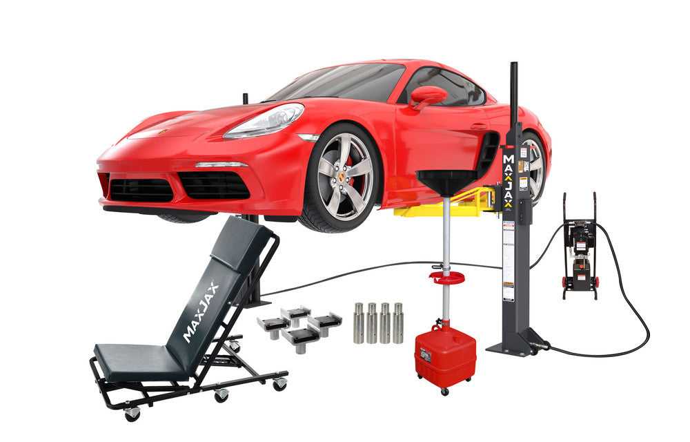 MaxJax M7K Portable Two-Post Car Lift – 7,000 lb Capacity for Low-Ceiling Garages