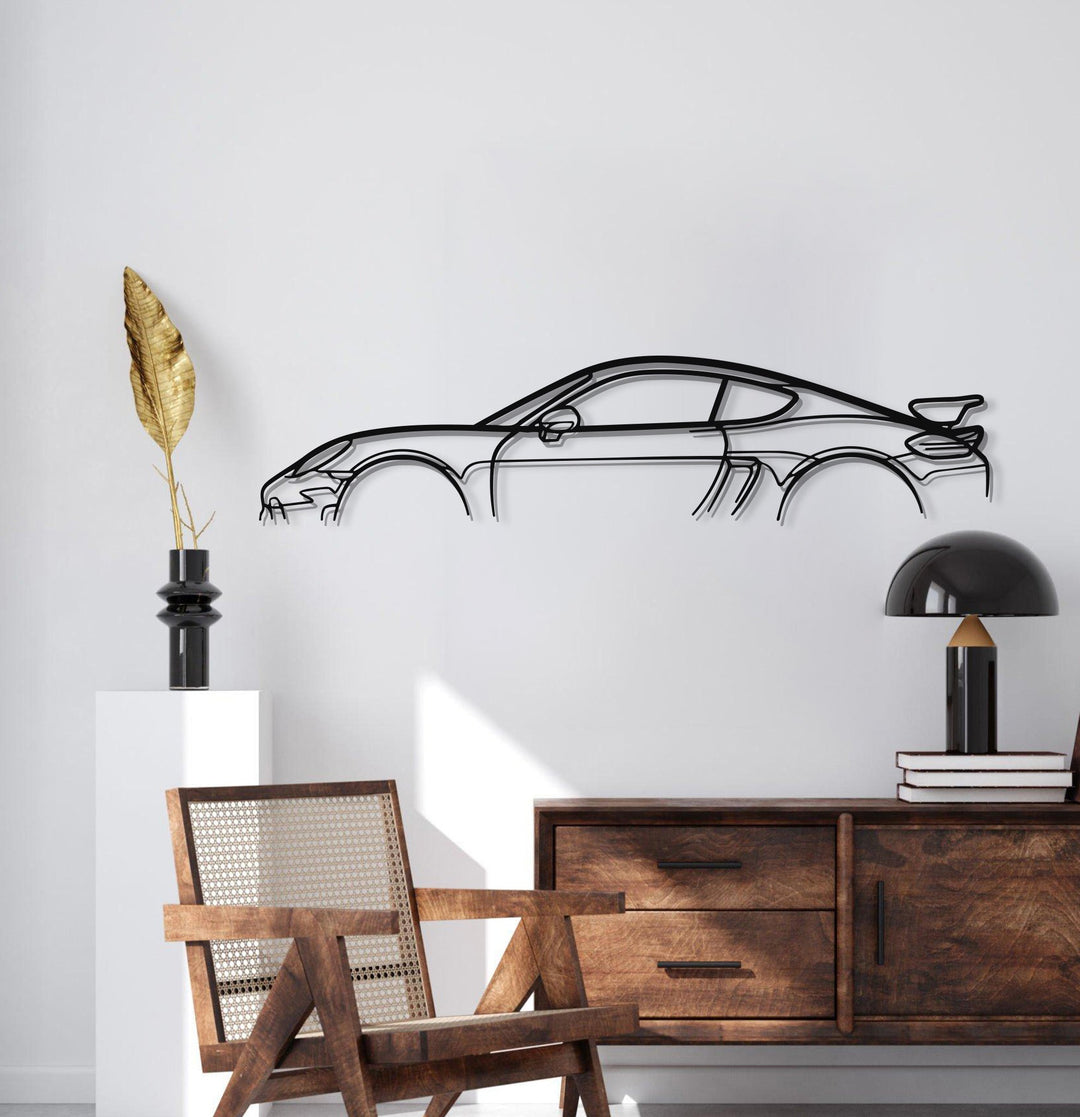 718 Cayman GT4 Metal Car Wall Art - MT0840