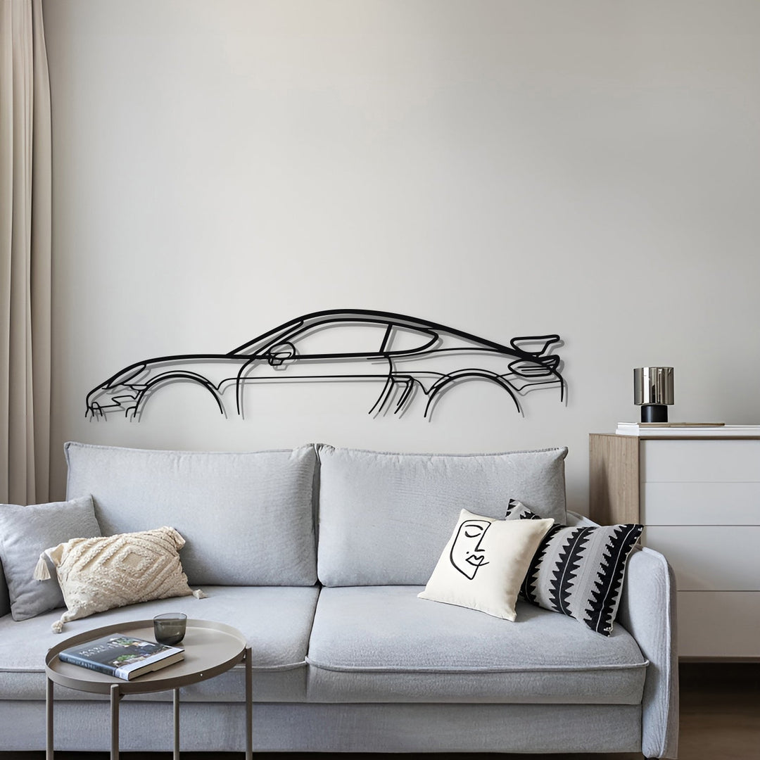 718 Cayman GT4 Metal Car Wall Art - MT0840