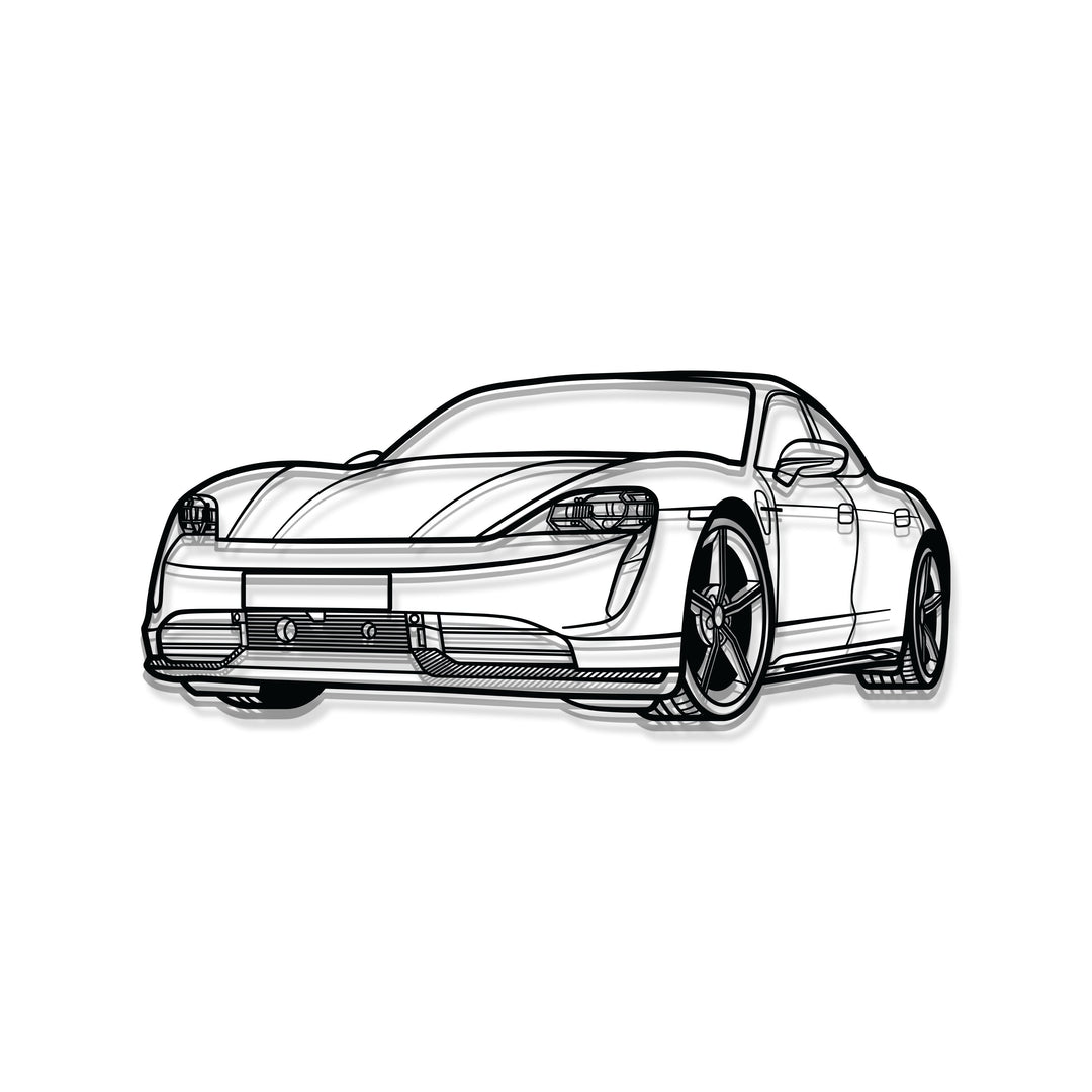 Taycan Perspective Metal Car Wall Art - MT1133