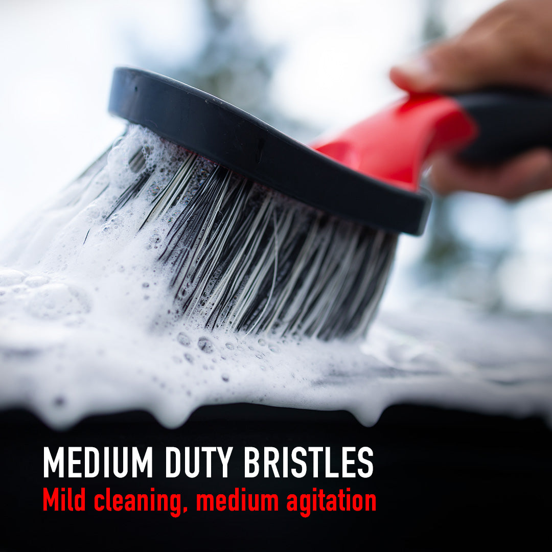 Soft Grip Light Duty Rim Cleaning Brush with Medium Handle