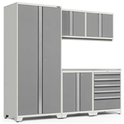 NEWAGE Pro Series 6 Piece Cabinet Set with Tool Drawer, Base, Wall Cabinet and Locker