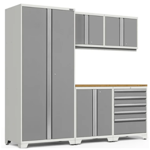 NEWAGE Pro Series 6 Piece Cabinet Set with Tool Drawer, Base, Wall Cabinet and Locker