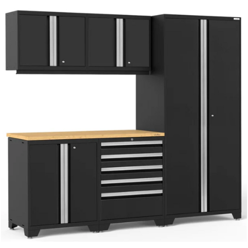 NEWAGE Pro Series 6 Piece Cabinet Set with Tool Drawer, Base, Wall Cabinet and Locker