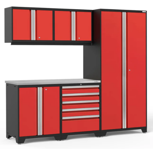 NEWAGE Pro Series 6 Piece Cabinet Set with Tool Drawer, Base, Wall Cabinet and Locker