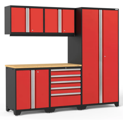 NEWAGE Pro Series 6 Piece Cabinet Set with Tool Drawer, Base, Wall Cabinet and Locker