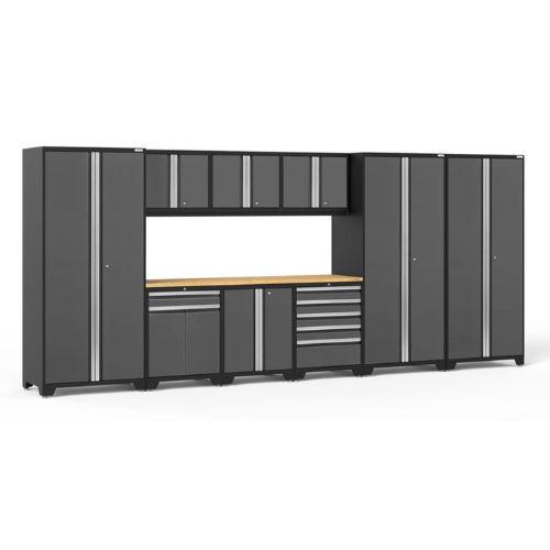 NEWAGE Pro Series 10 Piece Cabinet Set with Lockers, Tool Drawer Cabinet and 84 in. Worktop