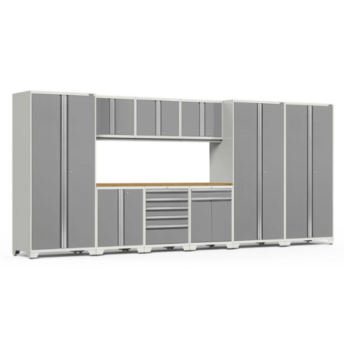NEWAGE Pro Series 10 Piece Cabinet Set with Lockers, Tool Drawer Cabinet and 84 in. Worktop