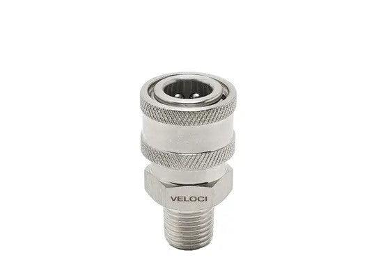 MTM HYDRO Veloci Stainless Steel Coupler 1/4" MPT