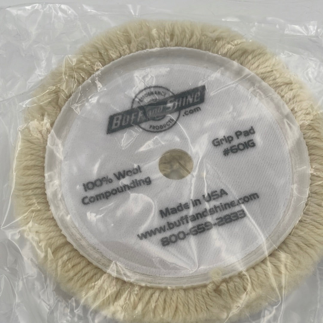 White Wool  Compounding Pad  6.5 inch