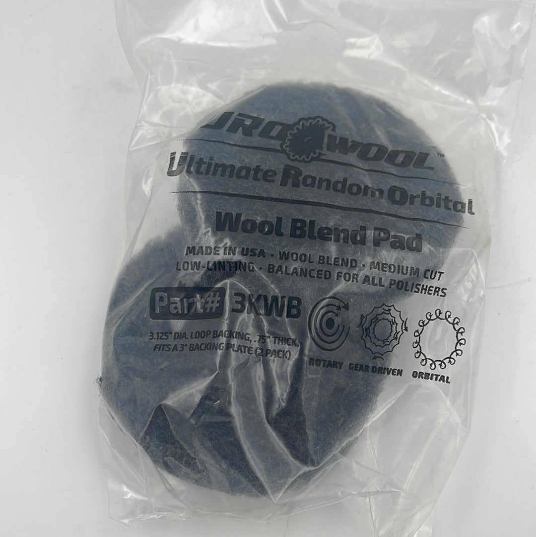 Buff & Shine URO Wool-Blend Pad 2 PK Black 3"