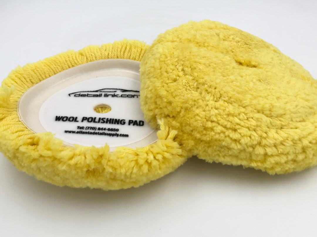 Buff and Shine Yellow Wool Blend 4ply Twist   Pad  7.5 inch
