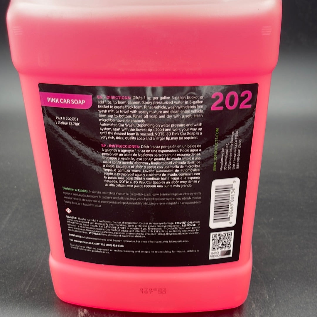 3D Pink Car Wash Soap 1 Gal