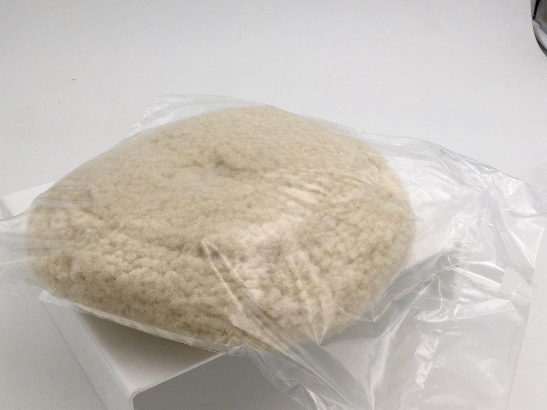 Buff and Shine White Wool Pad 100% Natural White Wool 4 Ply Twist Grip Pad  7.5 inch.
