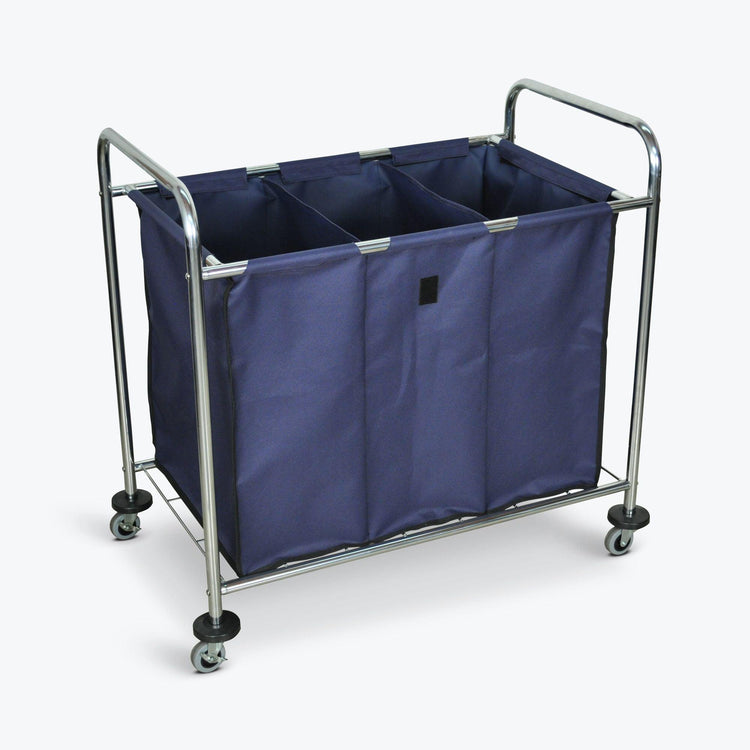 LUXOR HL15 Divided Laundry Cart With Three-Way Divided Canvas Bag
