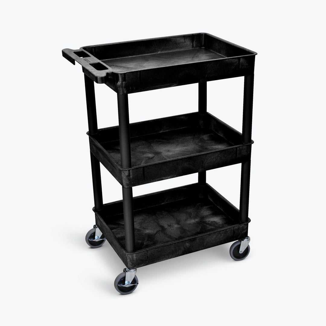 LUXOR Heavy-Duty 3-Shelf Utility Detailing Cart