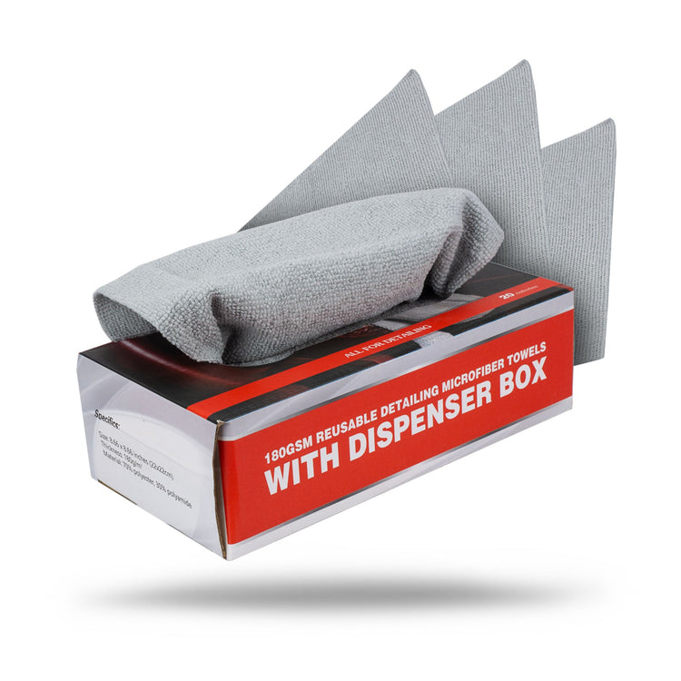 Detailing Microfiber Cloths | 180GSM Edgeless Reusable Microfiber Towels with Box