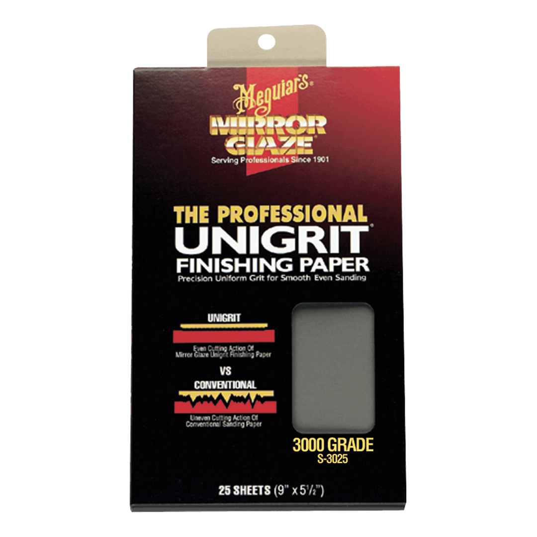 MEGUIAR'S Mirror Glaze Unigrit Finishing Paper - Pack of 25 Sheets