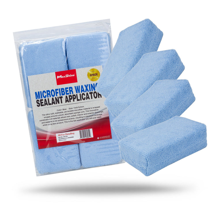 Ultra-Soft Microfiber Wax Applicator Block - 4 Pack