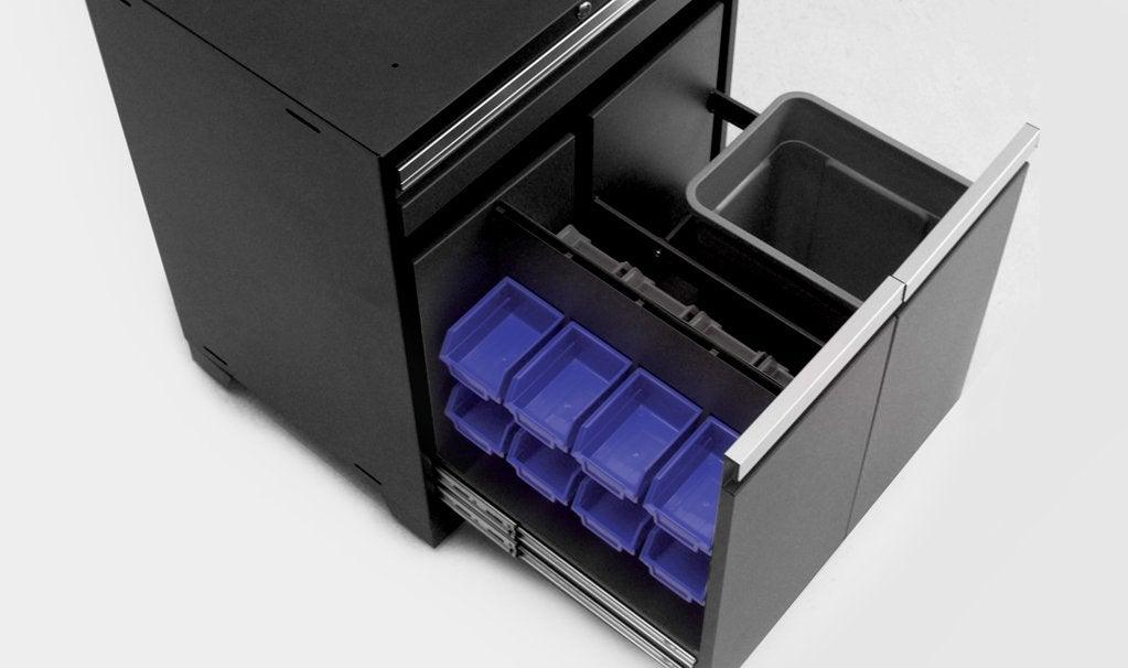 NEWAGE Pro Series 7 Piece Cabinet Set with Base, Wall, Tool Drawer Cabinet, Lockers and 56 in. Worktop