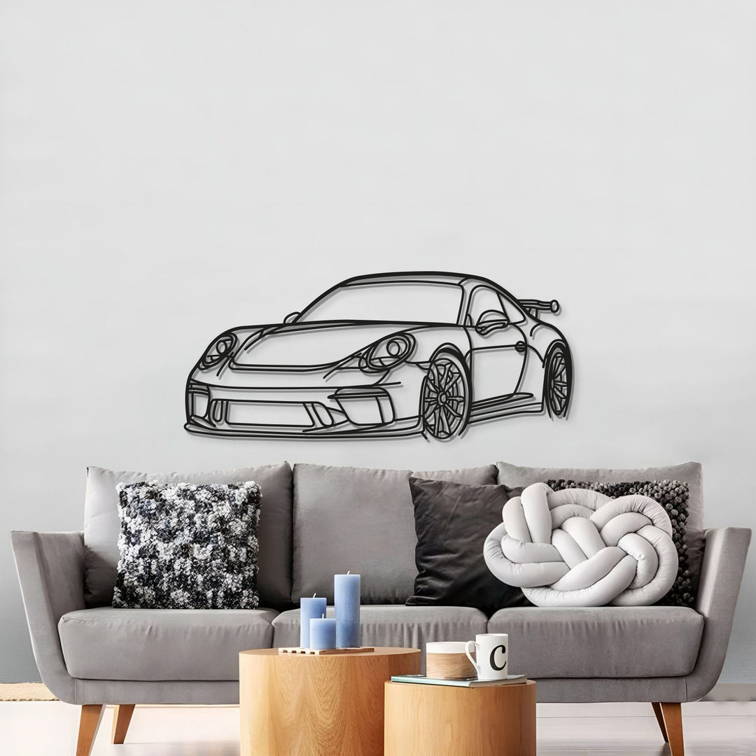 911 GT3 Model 991 Perspective Metal Car Wall Art  - MT0852