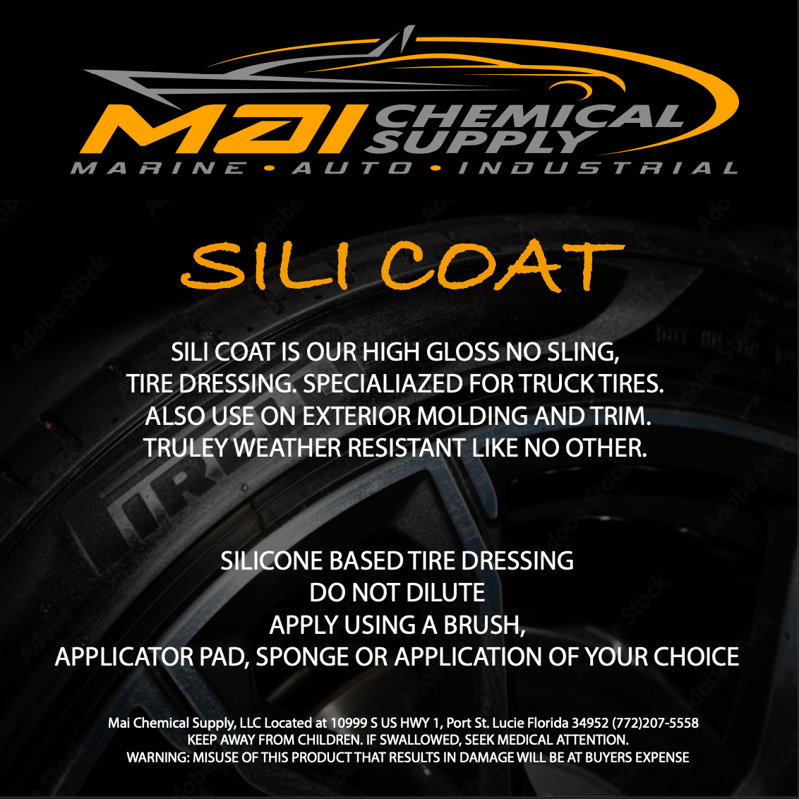 MAI Chemical Sili Coat – High Gloss Tire Dressing