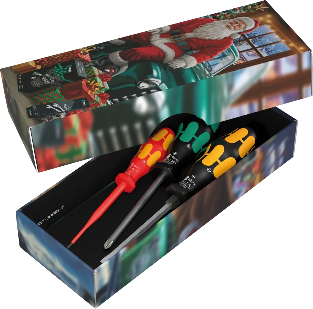 Wera 05136035001 Christmas 2026 Kraftform Screwdriver Set - 3 Piece Holiday Gift Box