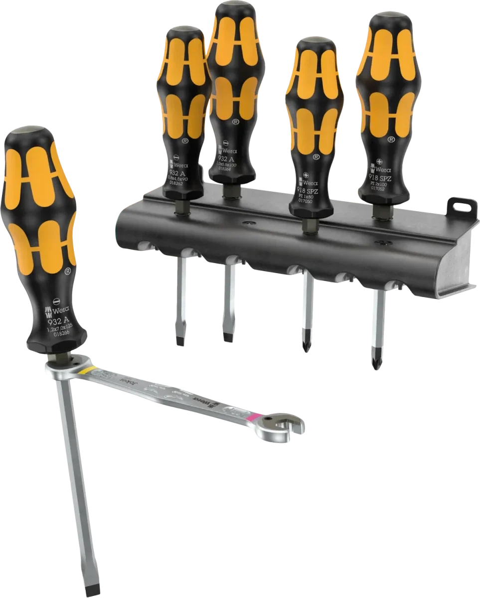 Wera 05136079001 Kraftform Chiseldriver 5-Piece Screwdriver Set & Joker Wrench