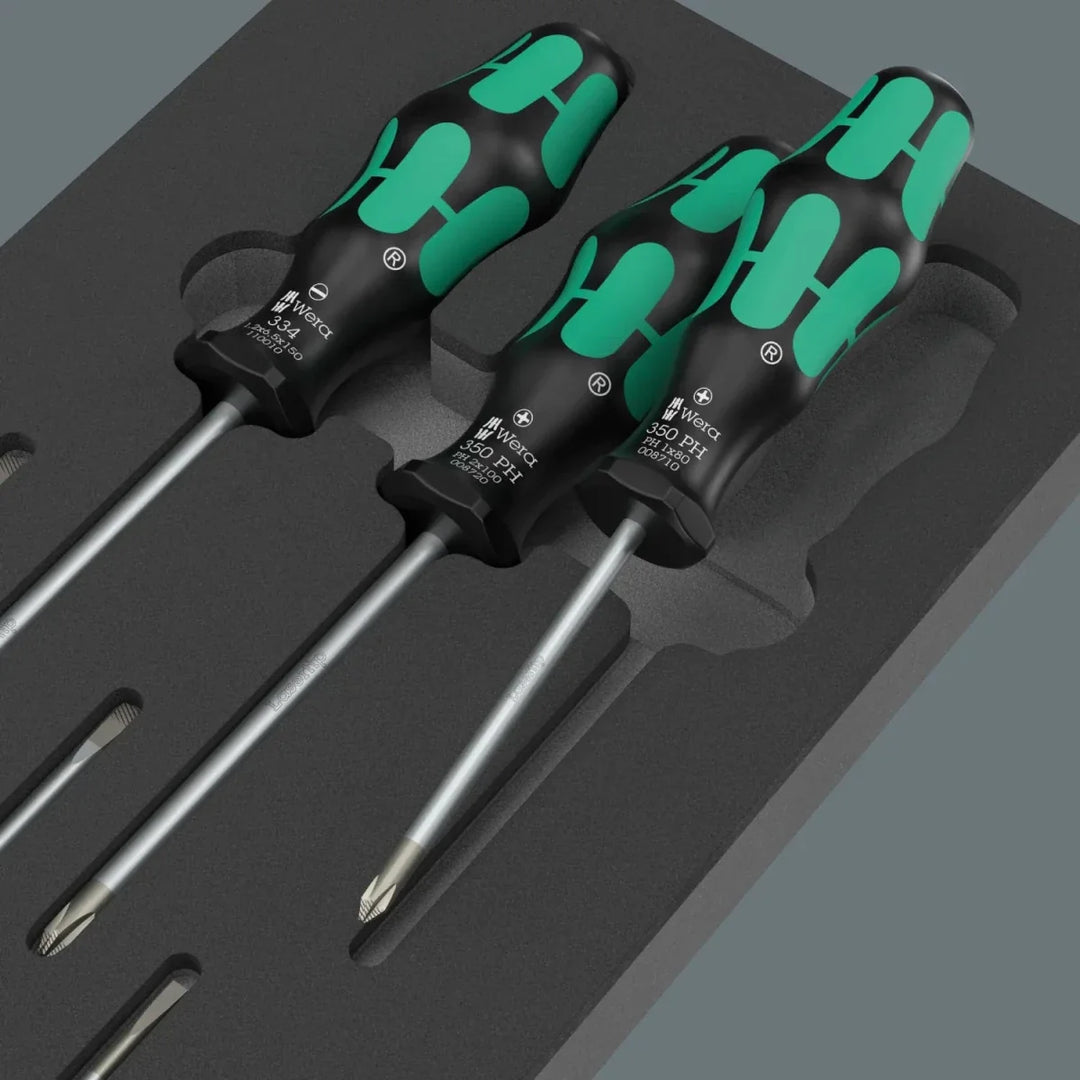 Wera 05150127001 9717 Kraftform Series 300 Screwdriver Set in Shadow Foam Insert - 7 Piece