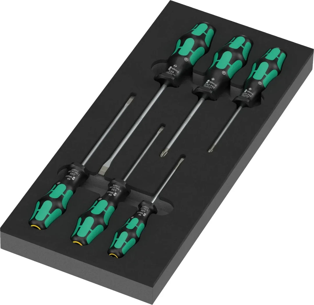 Wera 05150127001 9717 Kraftform Series 300 Screwdriver Set in Shadow Foam Insert - 7 Piece
