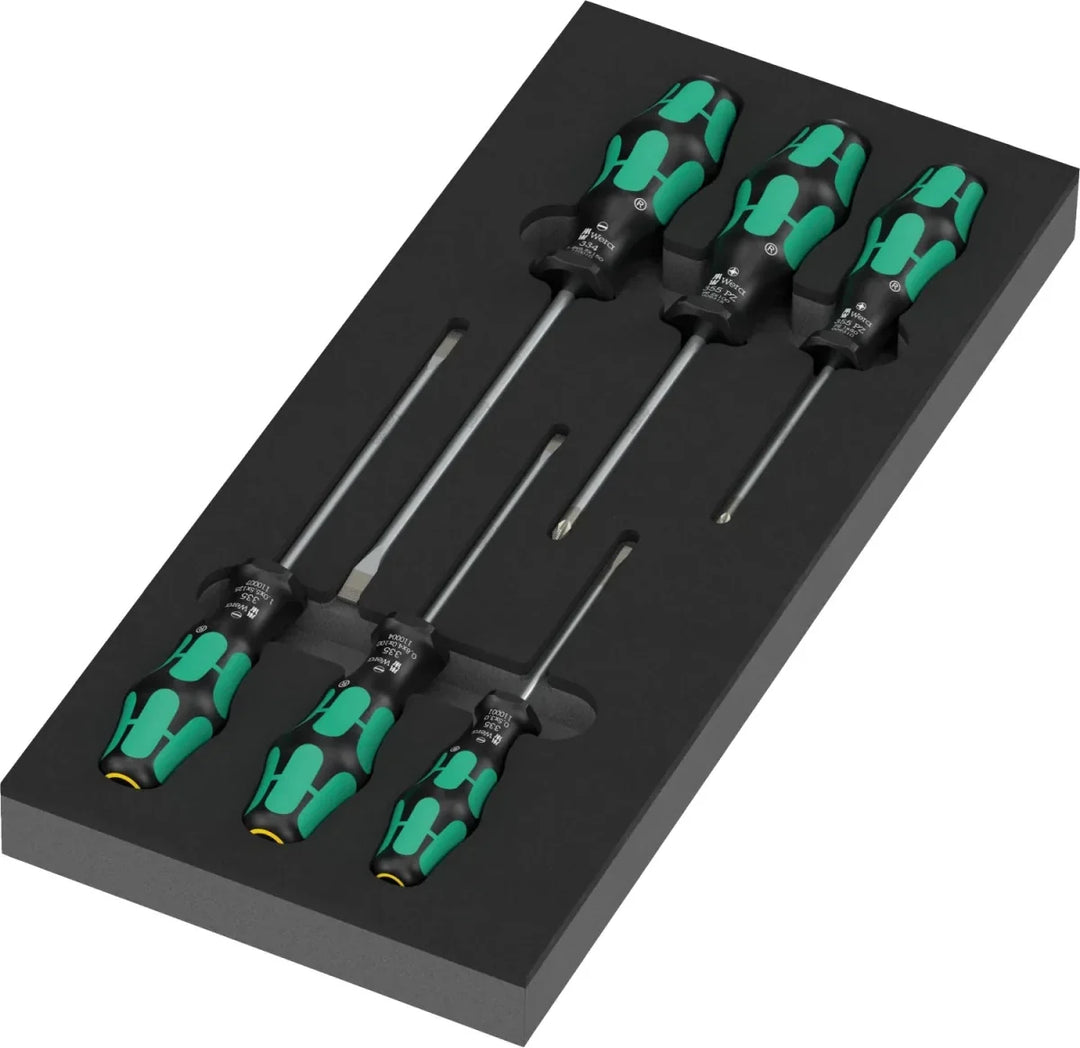 Wera 05150128001 9718 Kraftform Series 300 Screwdriver Set in Shadow Foam Insert - 7 Piece