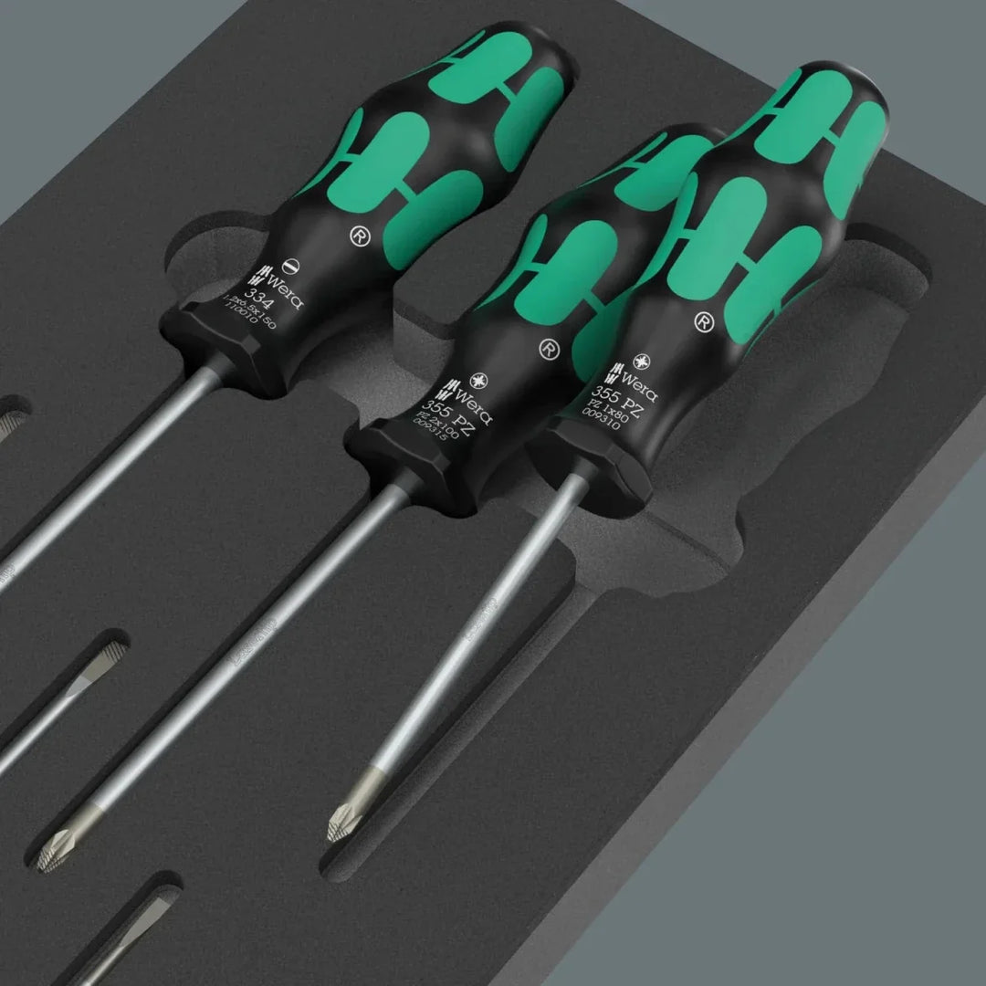 Wera 05150128001 9718 Kraftform Series 300 Screwdriver Set in Shadow Foam Insert - 7 Piece