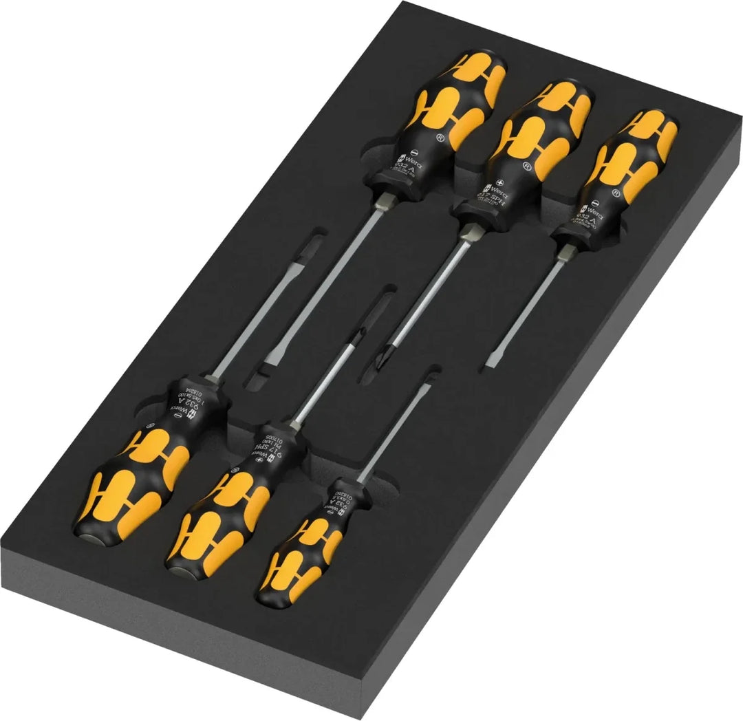 Wera 05150170001 97112 Kraftform Series 900 Chiseldriver Screwdriver Set 1 in Shadow Foam Insert - 7 Piece